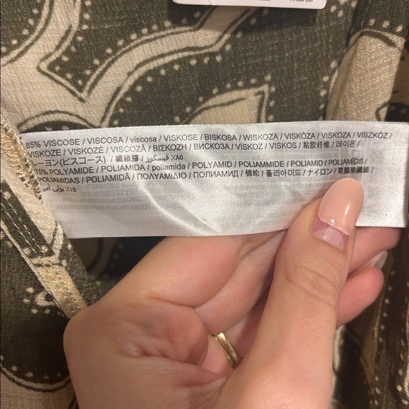 Mango Olive Patterned Blouse - Picture 6 of 7